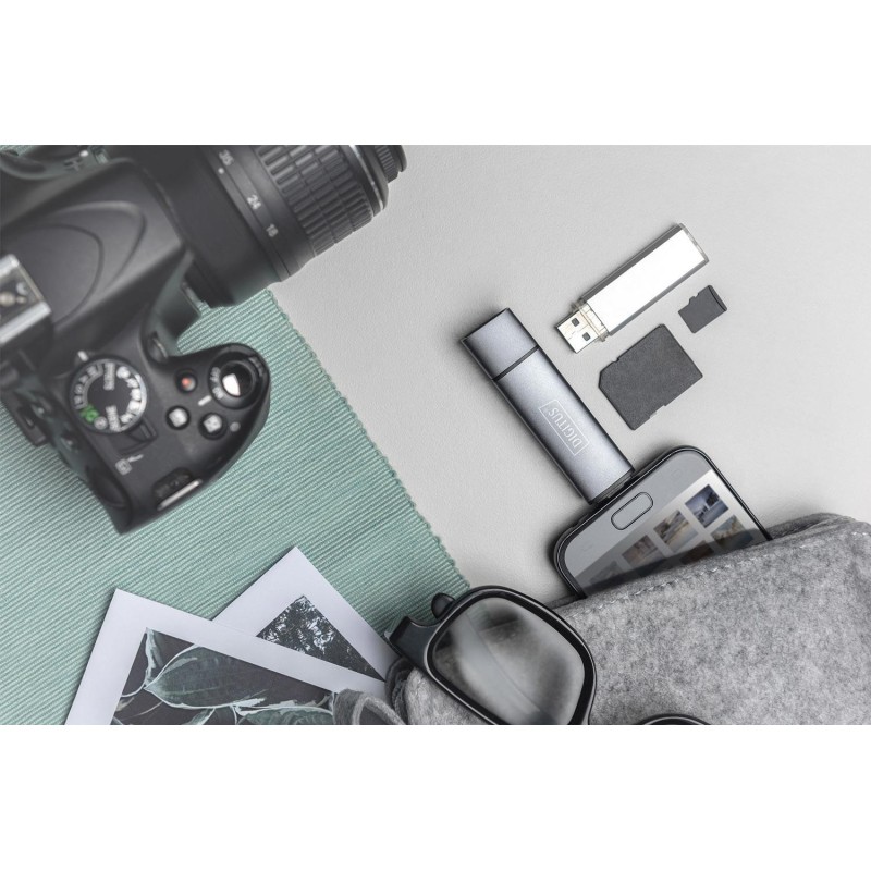 Czytnik kart DIGITUS 3-portowy USB Typ C/ USB 3.0 SuperSpeed… | PartsPC.pl
