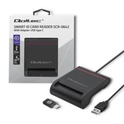 Czytnik kart chipowych ID Qoltec SCR-0642 | USB 2.0 + adapte… | PartsPC.pl