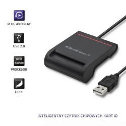 Czytnik kart chipowych ID Qoltec SCR-0642 | USB 2.0 + adapte… | PartsPC.pl