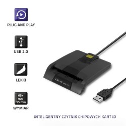Czytnik kart chipowych ID Qoltec SCR-0634 | USB 2.0 + adapte… | PartsPC.pl