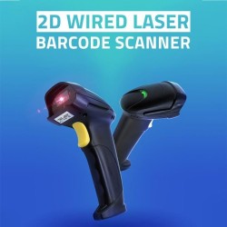 Czytnik kodów kreskowych Qoltec Laserowy 1D | 2D | Czarny | PartsPC.pl