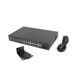 Switch niezarządzalny Lanberg 16x 100Mb PoE+/2x Combo Rack 1… | PartsPC.pl