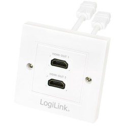 Gniazdo natynkowe 2x HDMI AH0015 LogiLink białe | PartsPC.pl