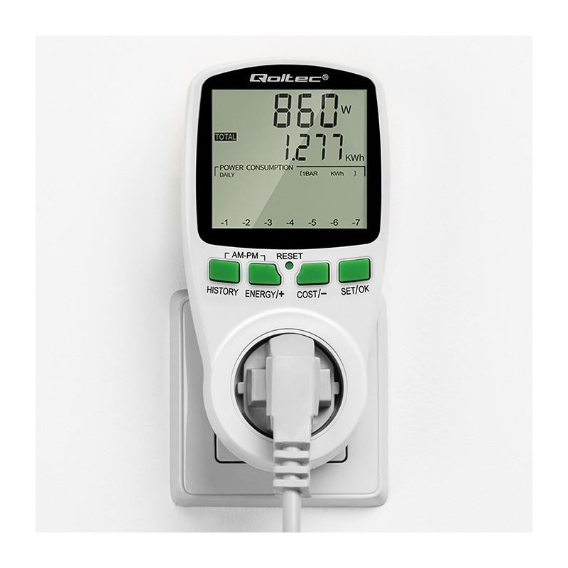 Watomierz Qoltec Licznik zużycia energii PM0627 z... | PartsPC.pl