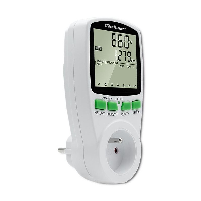 Watomierz Qoltec Licznik zużycia energii PM0627 z... | PartsPC.pl