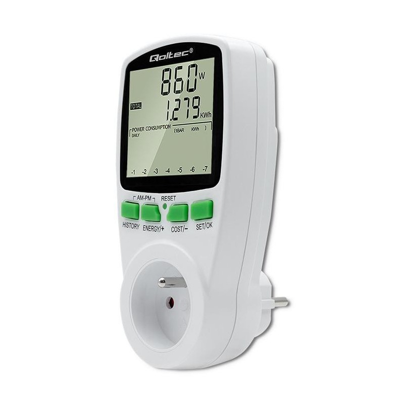 Watomierz Qoltec Licznik zużycia energii PM0627 z... | PartsPC.pl