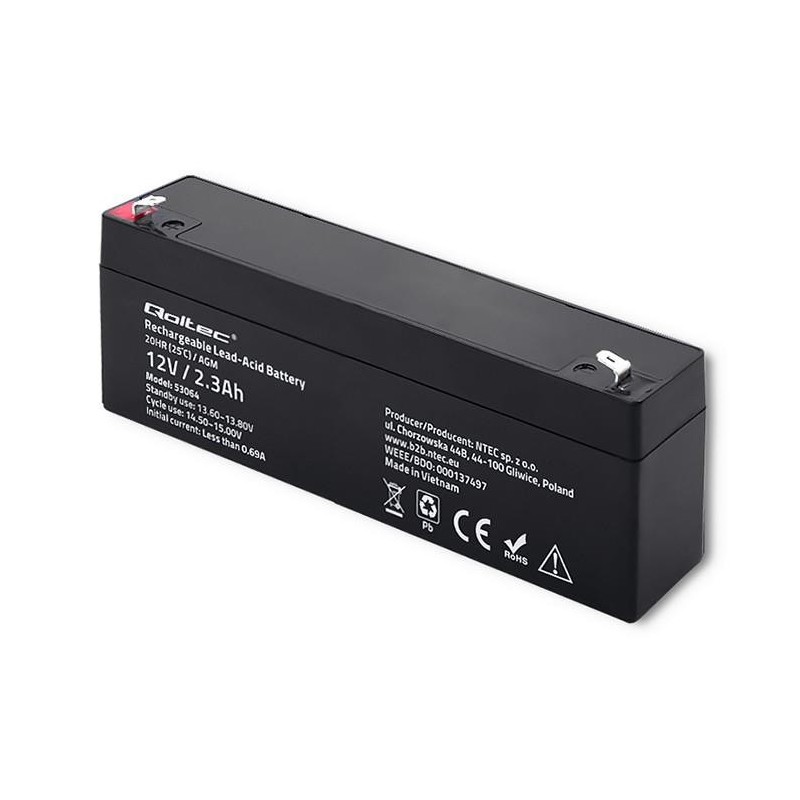 Akumulator AGM Qoltec 12V | 2.3Ah | PartsPC.pl