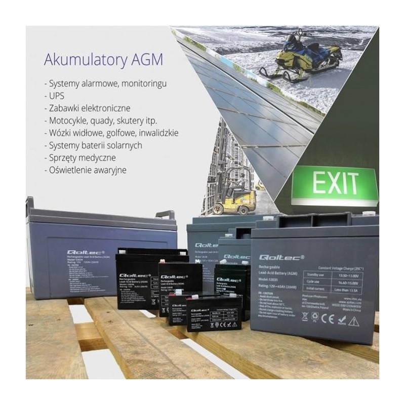 Akumulator AGM Qoltec 12V | 9Ah | PartsPC.pl