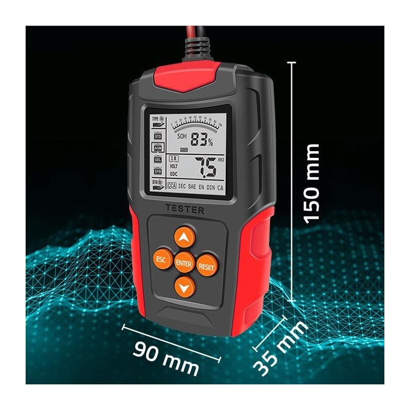 Tester cyfrowy Qoltec akumulatora z wyświetlaczem LCD | 12V … | PartsPC.pl