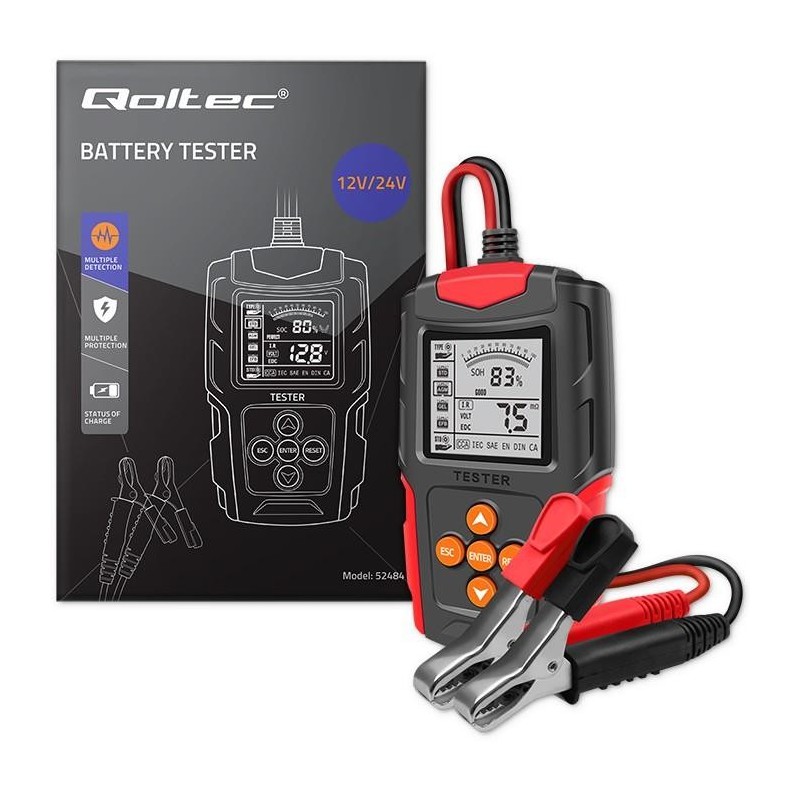 Tester cyfrowy Qoltec akumulatora z wyświetlaczem LCD | 12V … | PartsPC.pl