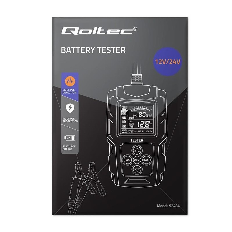 Tester cyfrowy Qoltec akumulatora z wyświetlaczem LCD | 12V … | PartsPC.pl