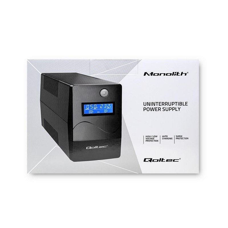 Zasilacz awaryjny UPS Qoltec Monolith | 850VA | 480W | LCD |… | PartsPC.pl