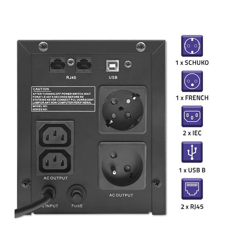 Zasilacz awaryjny UPS Qoltec Monolith | 1500VA | 900W | LCD … | PartsPC.pl