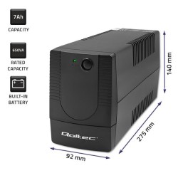 Zasilacz awaryjny UPS Qoltec Monolith | 650VA | 360W | PartsPC.pl