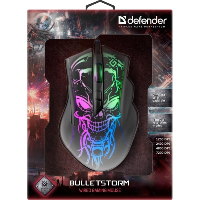 Mysz przewodowa Defender BULLETSTORM GM-928 7200dpi Gaming 7… | PartsPC.pl