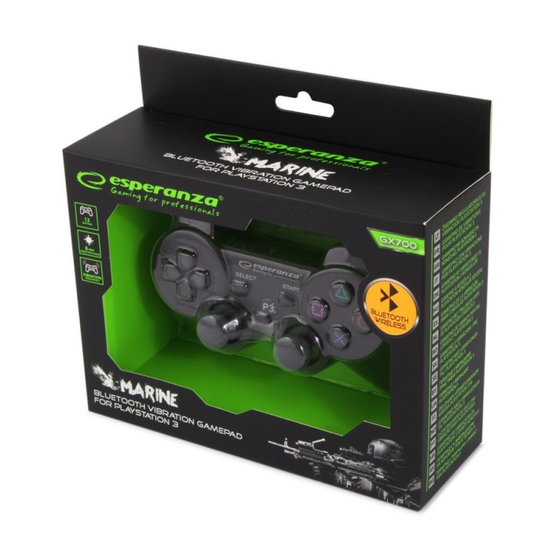 Gamepad bezprzewodowy Bluetooth PS3 Esperanza "Marine" czarn… | PartsPC.pl