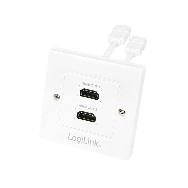Gniazdo natynkowe 2x HDMI AH0015 LogiLink białe | PartsPC.pl