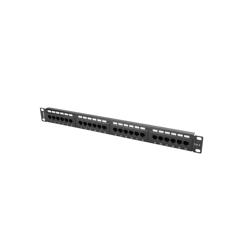 Patch panel Lanberg PPU6-1024-B 24 port 1U kat.6 czarny | PartsPC.pl