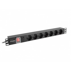 Listwa zasilająca Lanberg do RACK 1U 16A PDU 7x Schuko 2m cz… | PartsPC.pl