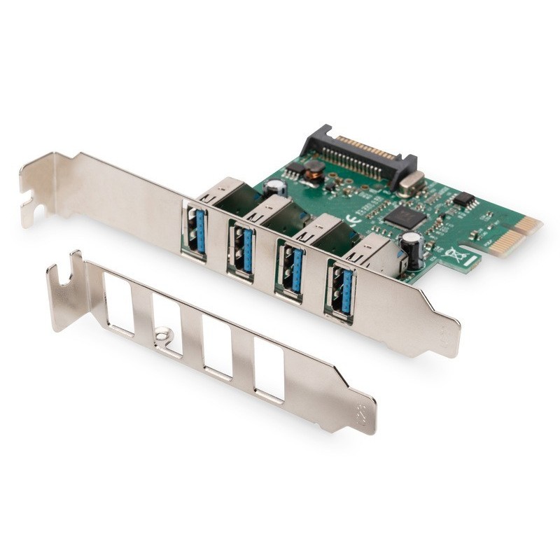 Kontroler USB 3.0 DIGITUS PCIe, 4x USB 3.0, Chipset VL805 | PartsPC.pl