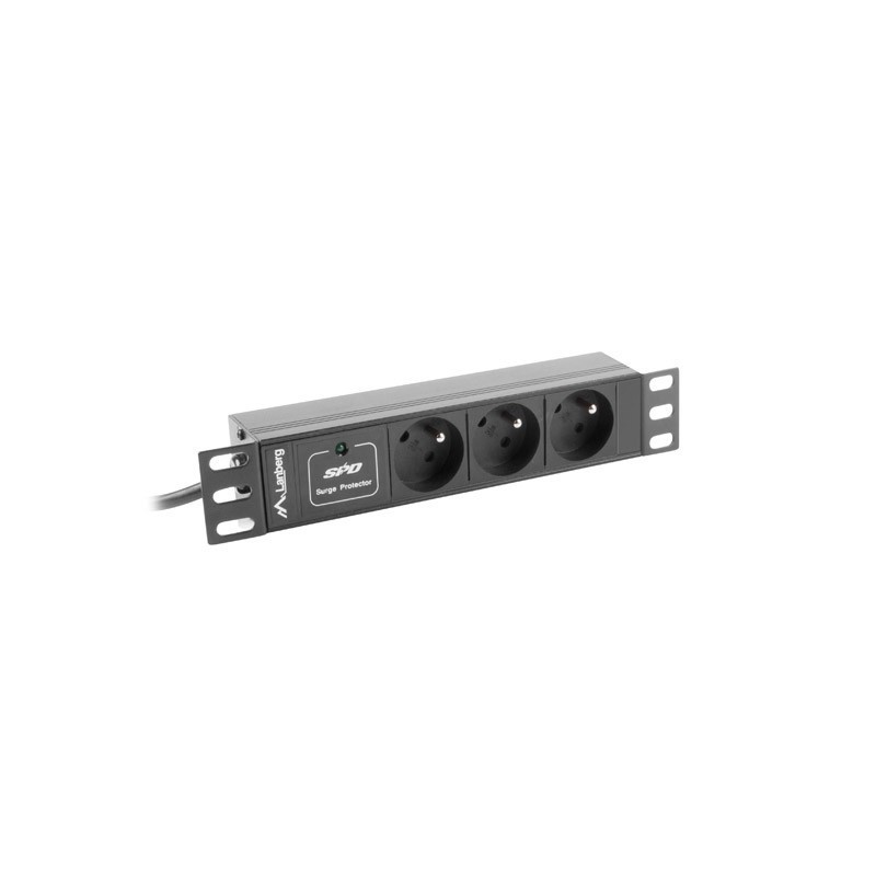 Listwa zasilająca Lanberg do szaf 10" 1U 10A PDU 3x PL 2m cz… | PartsPC.pl