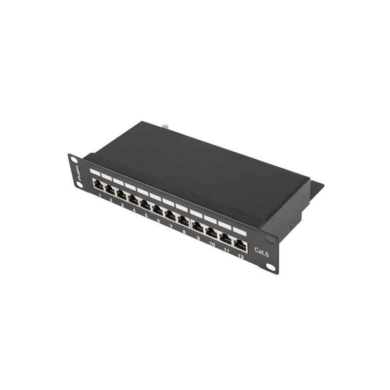 Patch panel Lanberg PPF6-9012-B 12 port 1U 10" kat.6 ekranow… | PartsPC.pl