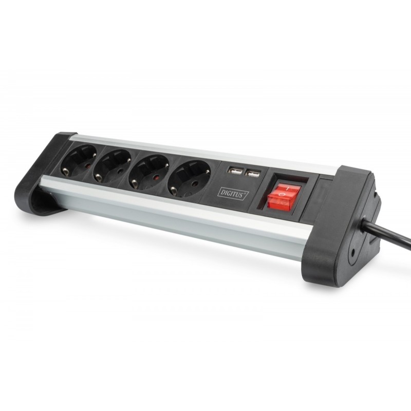 Listwa zasilająca DIGITUS biurowa 45° 4 gniazdowa 2xUSB (5V/… | PartsPC.pl