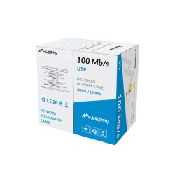 Kabel UTP Lanberg 100Mb/s 305m drut CCA żółty | PartsPC.pl