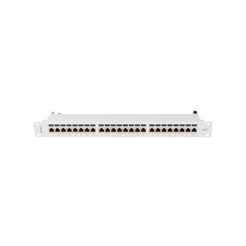 Patch panel Lanberg 24 port 1U kat.7 ekranowany szary | PartsPC.pl