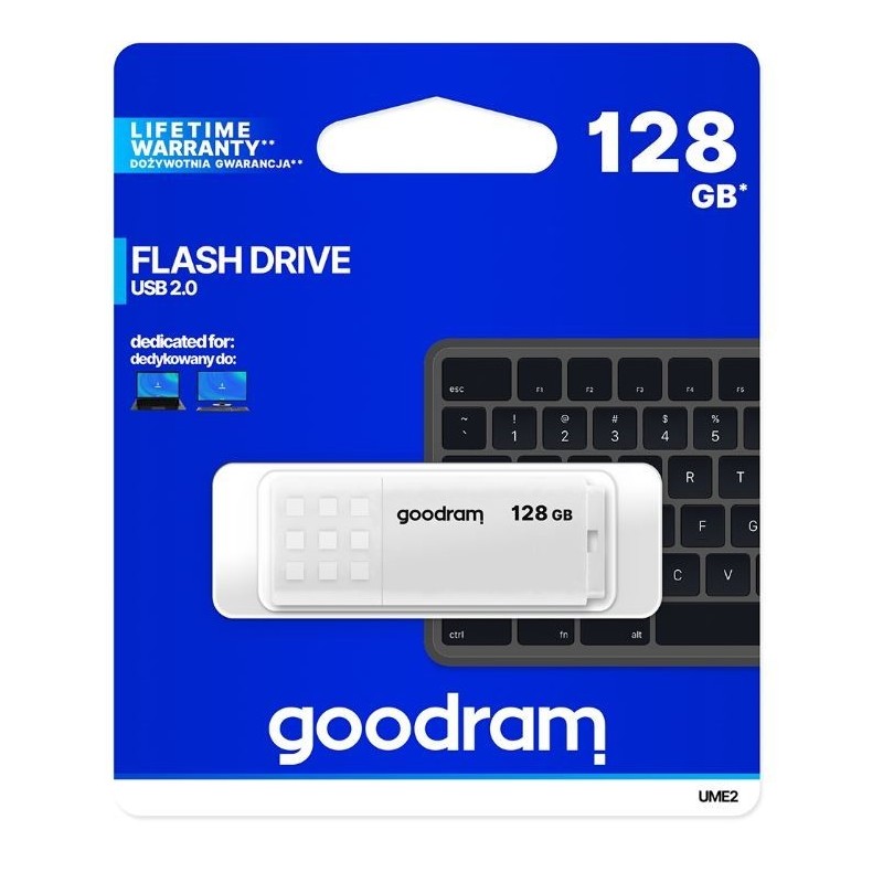 Pendrive GOODRAM UME2 128GB USB 2.0 White | PartsPC.pl