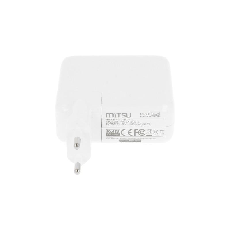 Zasilacz sieciowy Mitsu 96W USB-C, USBC, 5-10V, 3-4.8A (whit… | PartsPC.pl