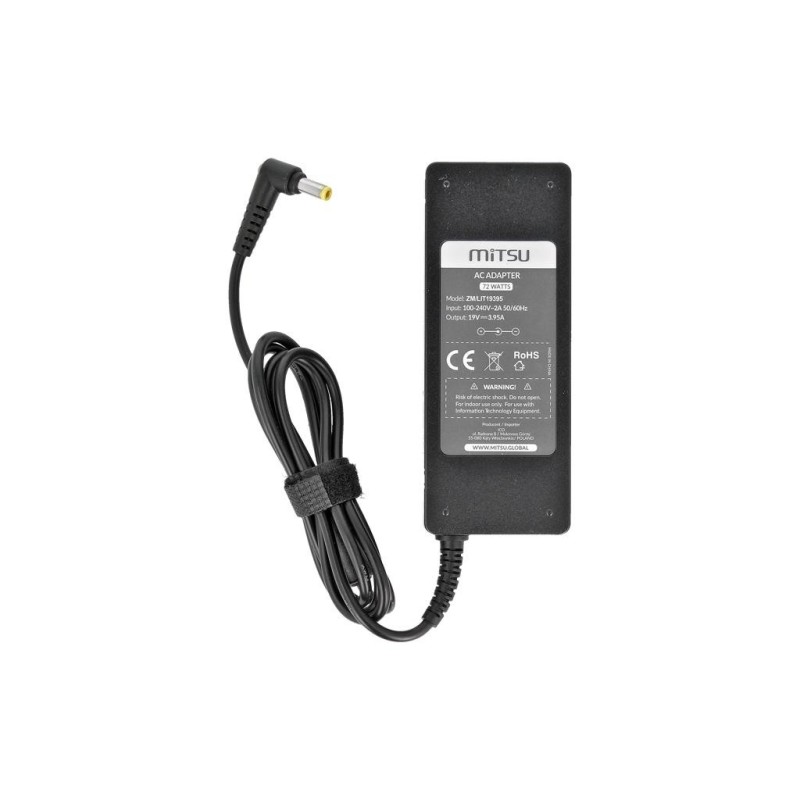 Zasilacz sieciowy Mitsu 19V 3.95A (5.5x2.5) 75W do not... | PartsPC.pl