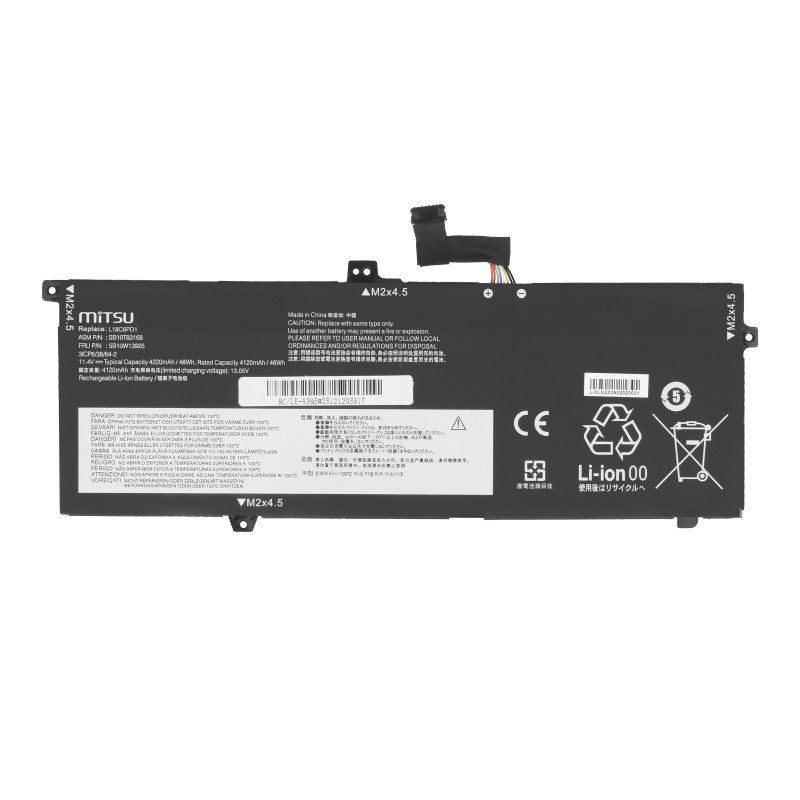 Bateria Mitsu do Lenovo Thinkpad X13 Gen 1, X390, X395 | PartsPC.pl