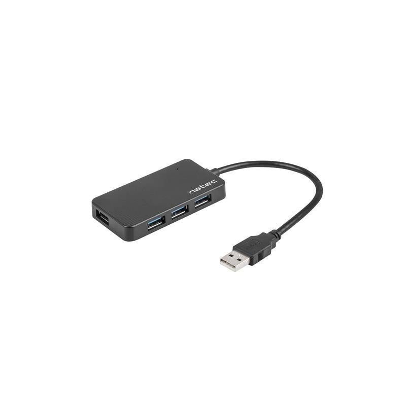 Hub USB Natec Moth 4xUSB 3.0 czarny | PartsPC.pl