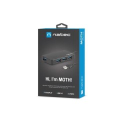 Hub USB Natec Moth 4xUSB 3.0 czarny | PartsPC.pl