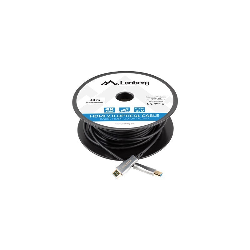 Kabel HDMI Lanberg M/M v2.0 40m czarny optyczny AOC | PartsPC.pl