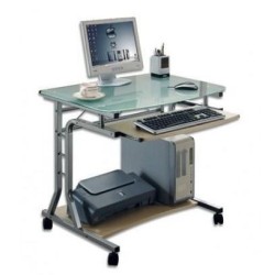 Biurko komputerowe Techly 800x600 szklane z półką
