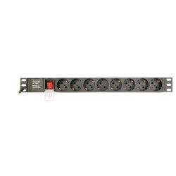 Gembird Listwa zasilająca rack (PDU), 8 gniazd typ Schuko, 1U, 16A, wtyk