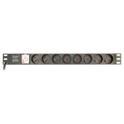 Gembird Listwa zasilająca rack (PDU), 8 gniazd FR, 1U, 10A, wtyk C14 3m
