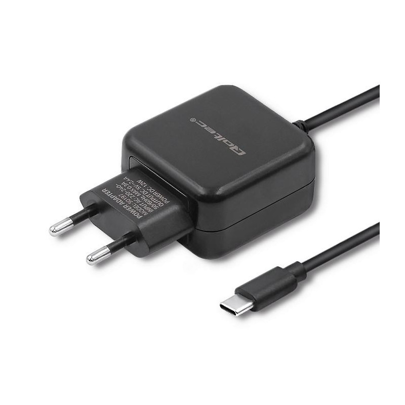Ładowarka sieciowa Qoltec 12W | 5V | 2,4A | USB typ C | Czarna