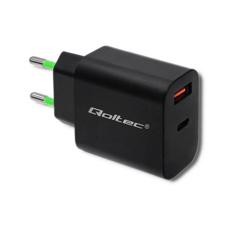 Ładowarka sieciowa Qoltec 18W | 5-12V | 1.5-3A | USB typ C P… | PartsPC.pl