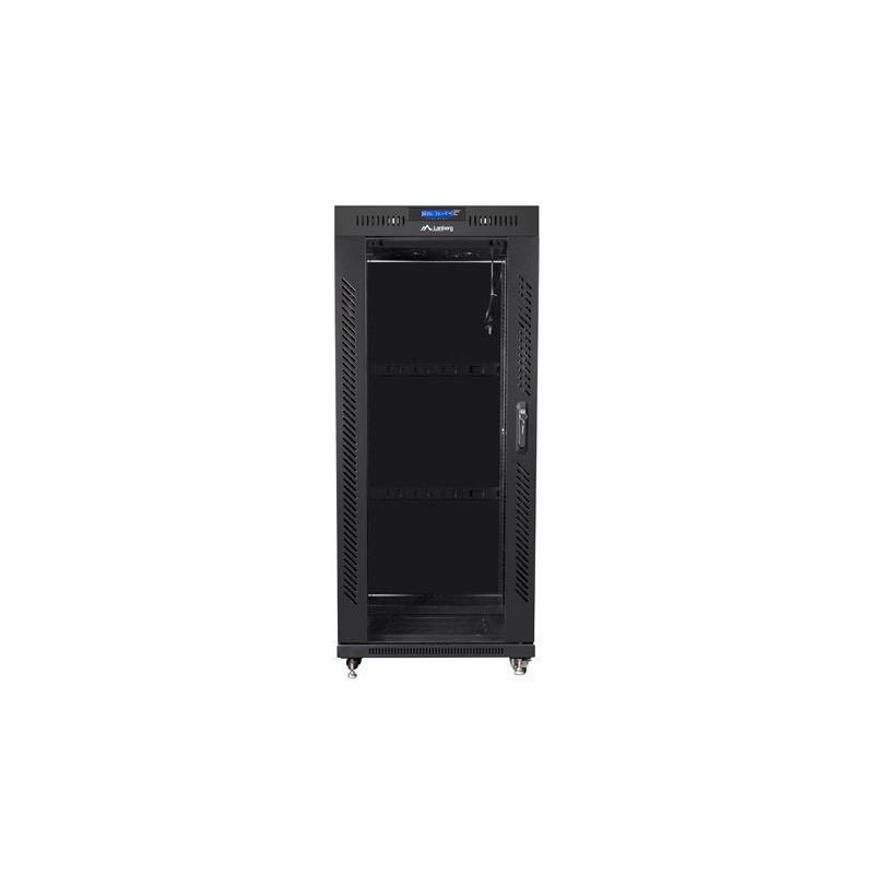 Szafa instalacyjna Rack stojąca 19" 27U 600x600 czarna drzwi… | PartsPC.pl