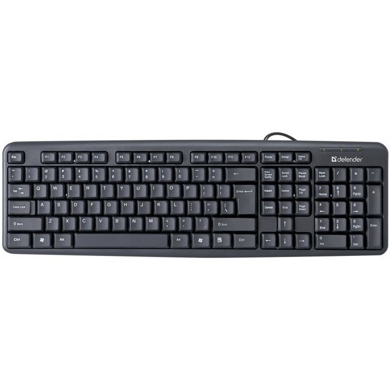Klawiatura przewodowa Defender ELEMENT HB-520 USB czarna | PartsPC.pl