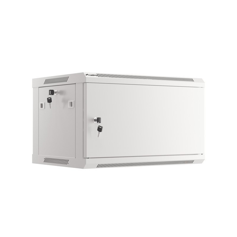 Szafa instalacyjna Rack wisząca 19" 6U 600x450 szara drzwi m… | PartsPC.pl