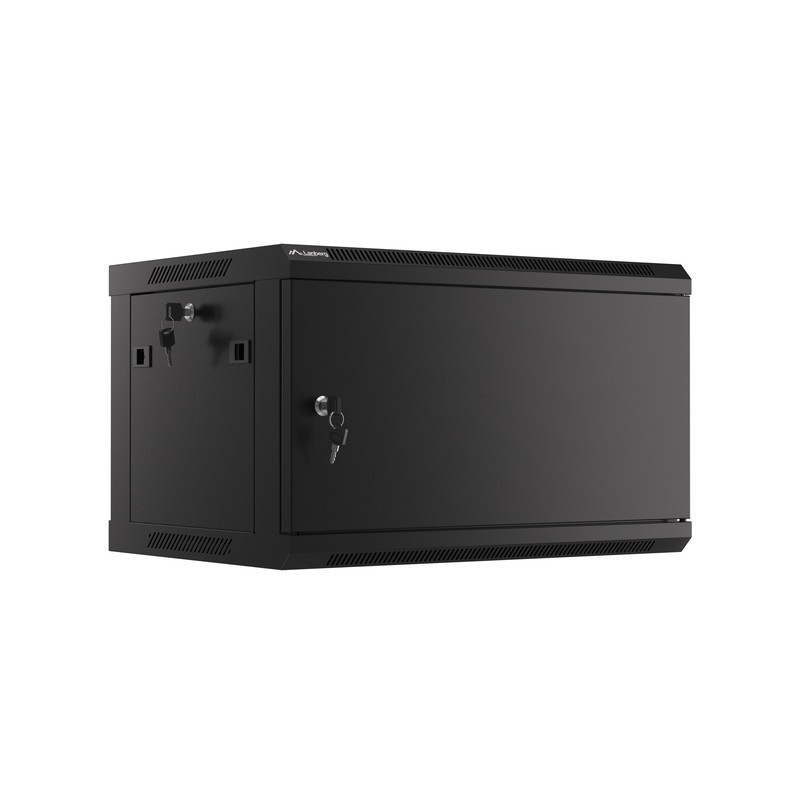 Szafa instalacyjna Rack wisząca 19" 6U 600x450 czarna drzwi … | PartsPC.pl