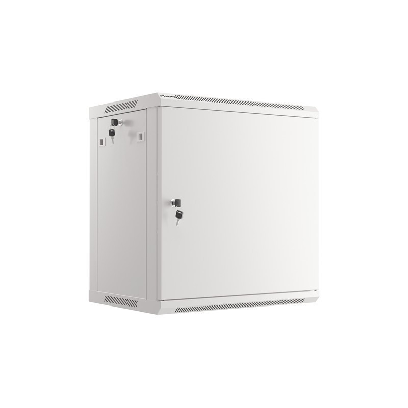 Szafa instalacyjna Rack wisząca 19" 12U 600x450 szara drzwi metalowe