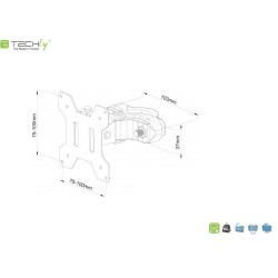 Uchwyt na słup Techly 13"-30", 10kg obrotowy | PartsPC.pl