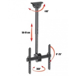 Uchwyt sufitowy Techly 32"-55", 50kg regulowany | PartsPC.pl