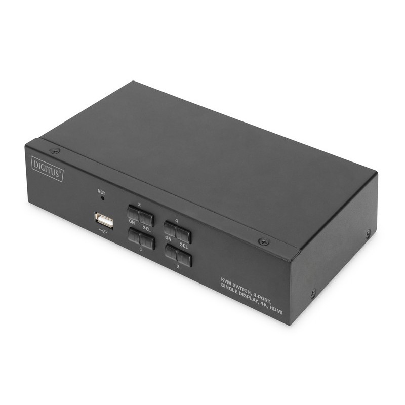 Przełącznik KVM DIGITUS 4 portowy HDMI, 4K 30Hz | PartsPC.pl