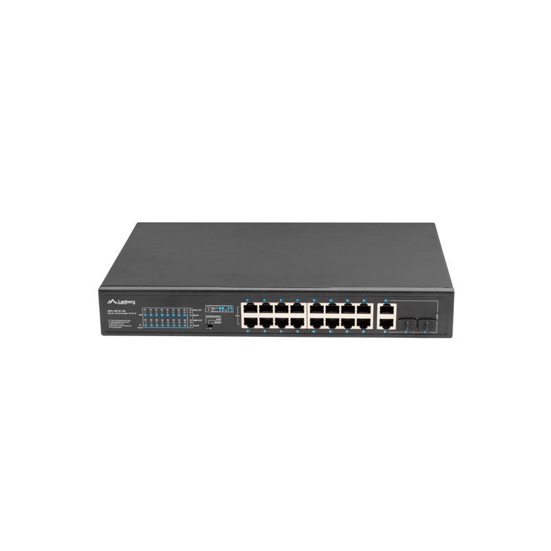 Switch niezarządzalny Lanberg 16x 100Mb PoE+/2x Combo Rack 1… | PartsPC.pl